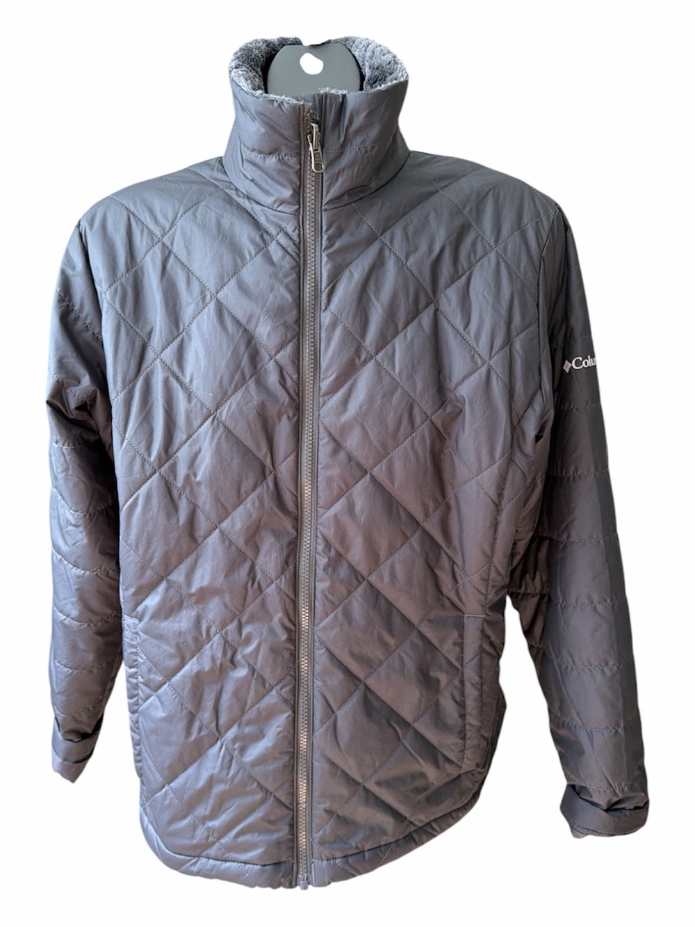Columbia Women’s Large Quilted Puffer Jacket - Charcoal Gray